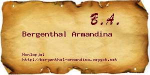 Bergenthal Armandina névjegykártya